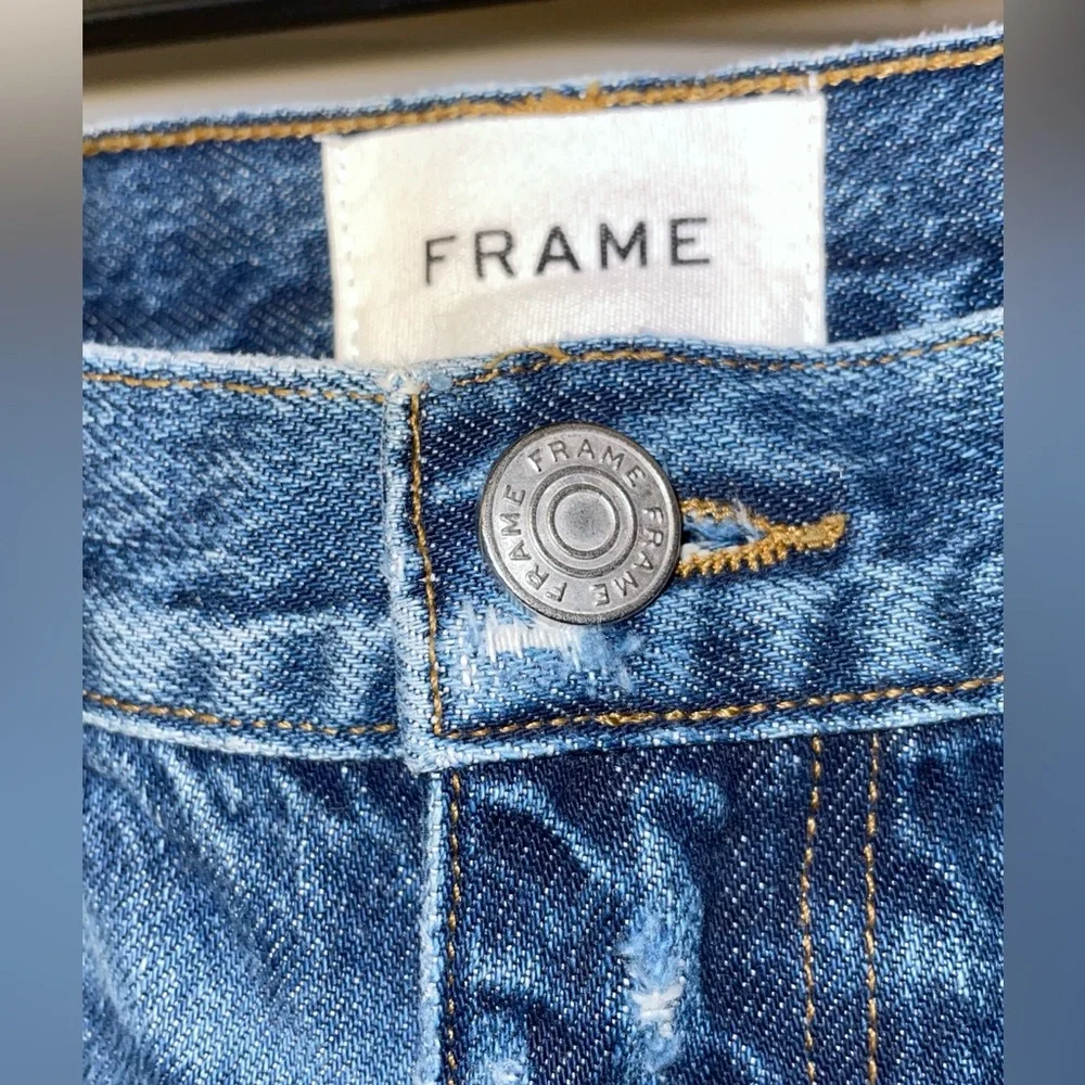 FRAME // Le Jane Crop women’s Straight Leg Blue Denim Jeans - Picture 9 of 16
